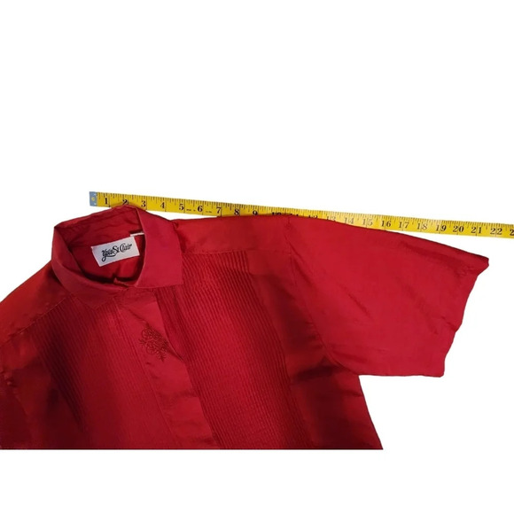 Vintage Yves St. Clair Red Button Up Blouse - Picture 9 of 10